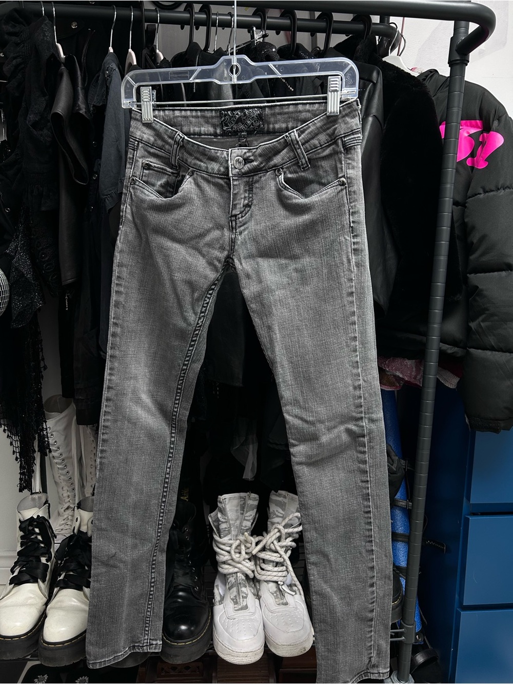 y2k vintage metal mulisha ultra low rise jeans